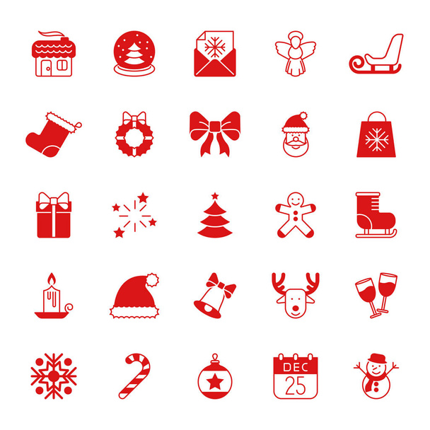 Natale e icone di Capodanno - Vettoriali, immagini