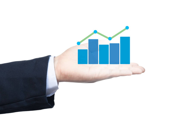 üzleti kézzel támogatja a növekedés grafikonon - Fotó, kép