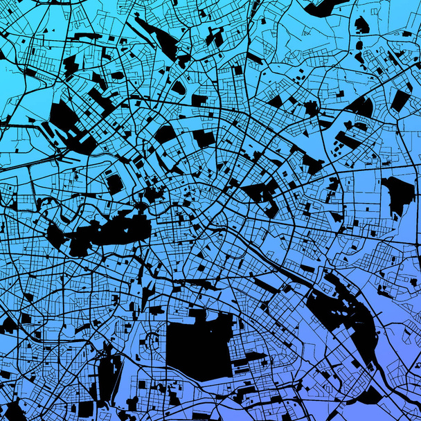 Berlín Mapa de dos tonos Artprint
 - Vector, imagen