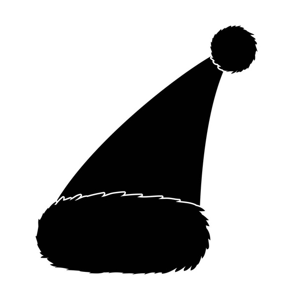 Santa kalap vektor silhouette szimbólum ikon tervezés.  - Vektor, kép