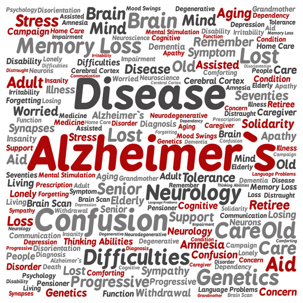 Wortwolke zur Alzheimer-Krankheit - Foto, Bild