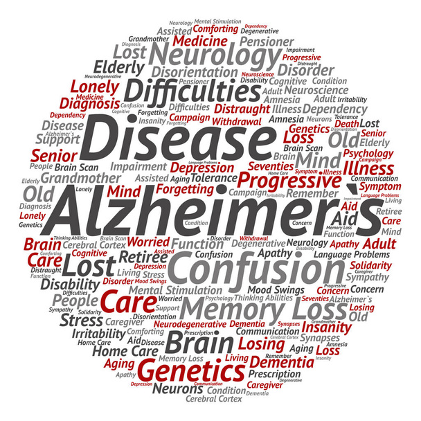 Morbo di Alzheimer parola nube - Foto, immagini
