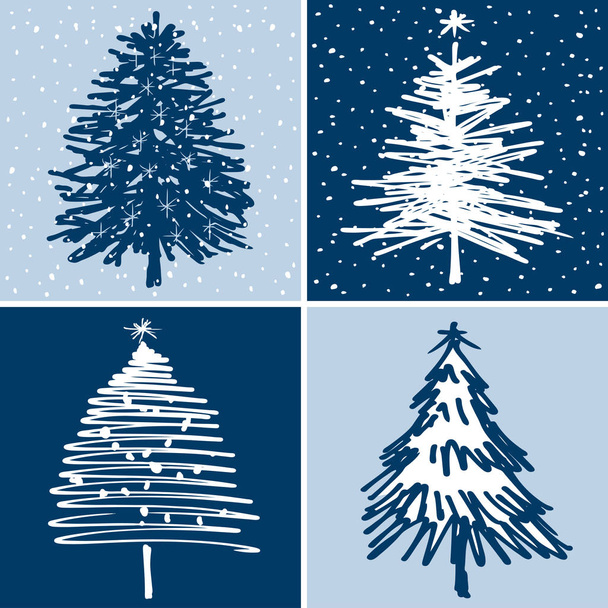 christmas trees decorative - Vector, Image