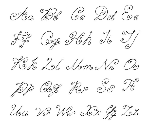Шрифт Doodle, выделенный на белом
 - Вектор,изображение