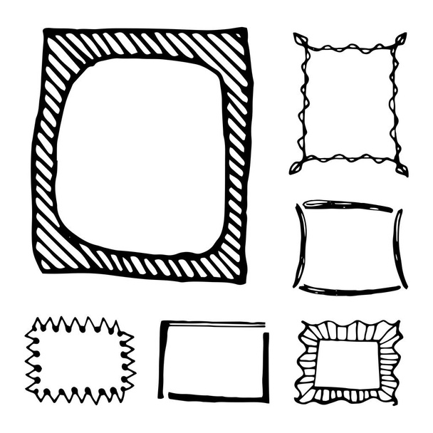 Set di cornici rettangolari disegnate a mano
 - Vettoriali, immagini