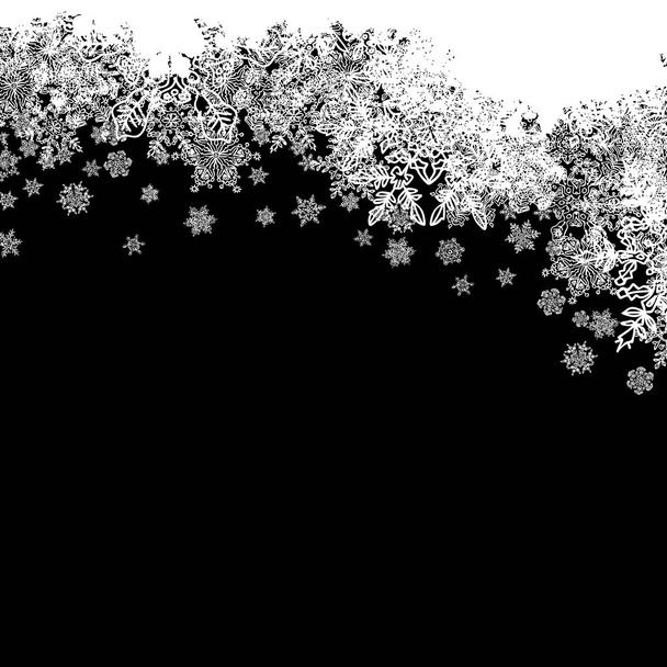 Snowflakes white border silhouette - Vector, Image
