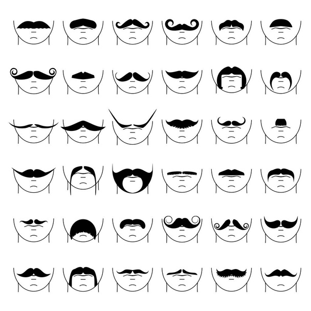 Grand ensemble de moustache vecteur hipster
. - Vecteur, image