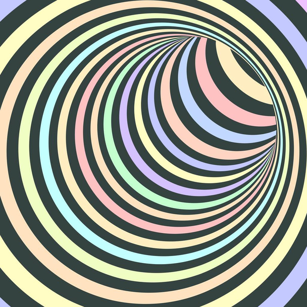 カラフルなストライプの抽象的なトンネル - ベクター画像