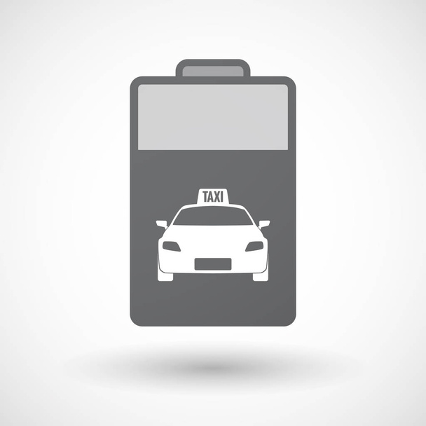 Icono de batería aislada con un icono de taxi
 - Vector, Imagen