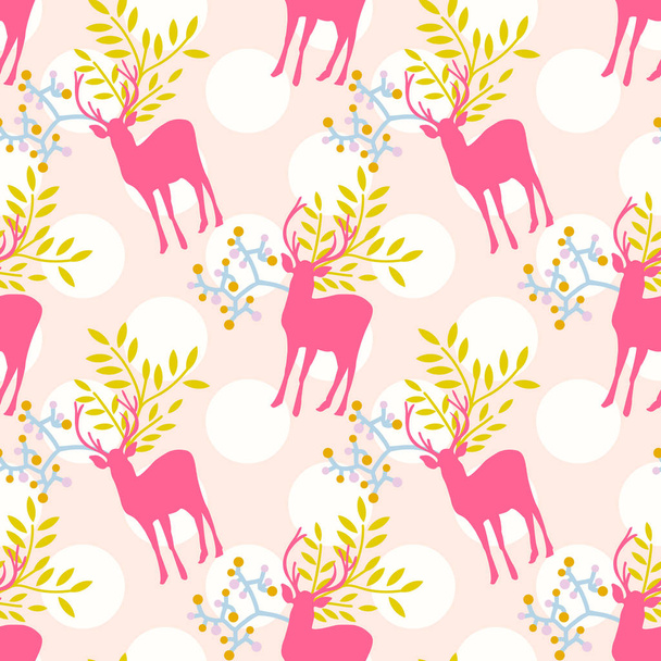 Cute deer seamless pattern - Vector, Image