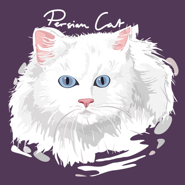ペルシャ猫の絵画ポスター - ベクター画像
