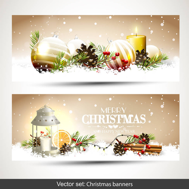 Christmas traditional banners - Вектор, зображення