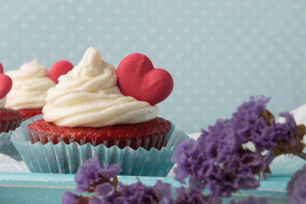 Srdce cupcakes pro den svatého Valentýna - Fotografie, Obrázek