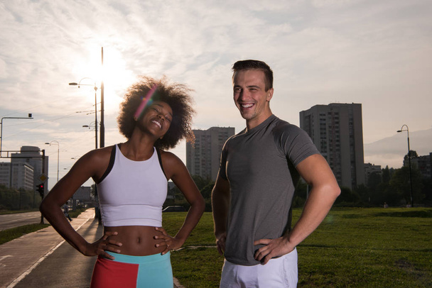 multiethnic people on the jogging - Valokuva, kuva