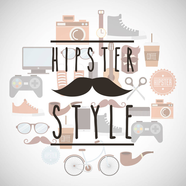 element classic hipster style - Vector, imagen