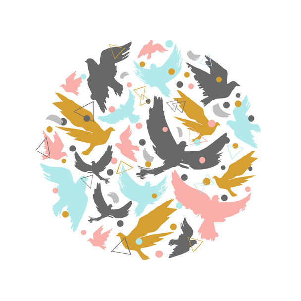 Ілюстрація силуетів птахів
 - Вектор, зображення