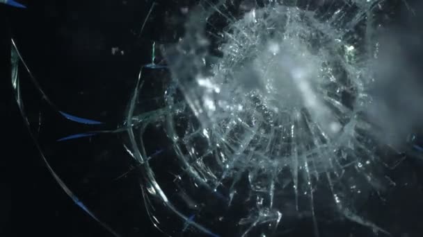slow motion breaking sheet of glass up close - Footage, Video
