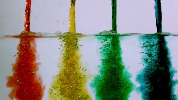 corrientes de agua de colores de cámara lenta
 - Imágenes, Vídeo