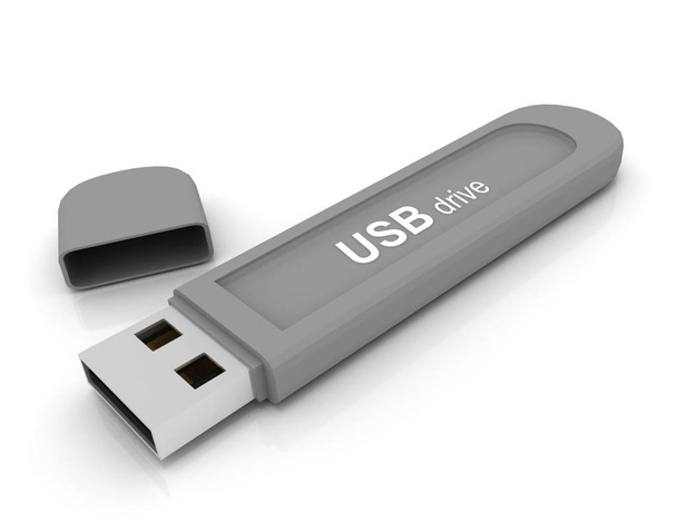 USB-asema valkoisella taustalla / USB-asema
 - Valokuva, kuva