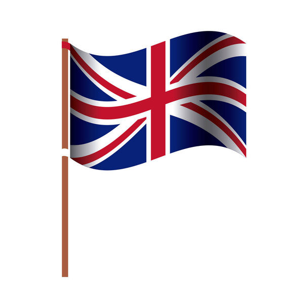Diseño aislado de la bandera del reino unido
 - Vector, Imagen
