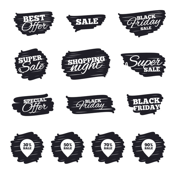 Ink brush sale stripes and banners - Vecteur, image