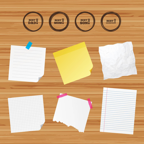 Sticky papers and icons set - Vektor, Bild