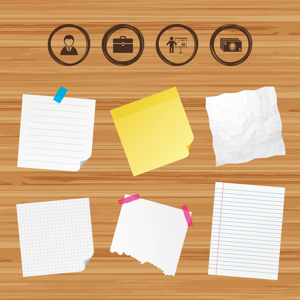 Sticky papers and icons set - Vecteur, image