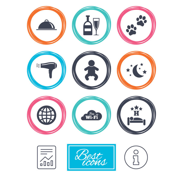 Hotel, apartment service icons - Vector, Image