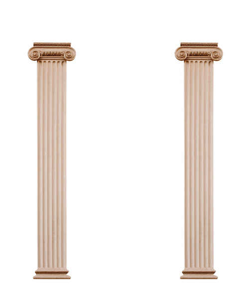 zwei architektonische Säulen isoliert auf weißem Hintergrund - Foto, Bild