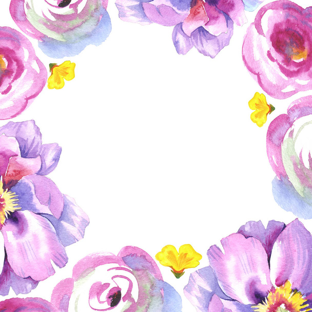Colar de flor de peônia em aquarela
 - Foto, Imagem