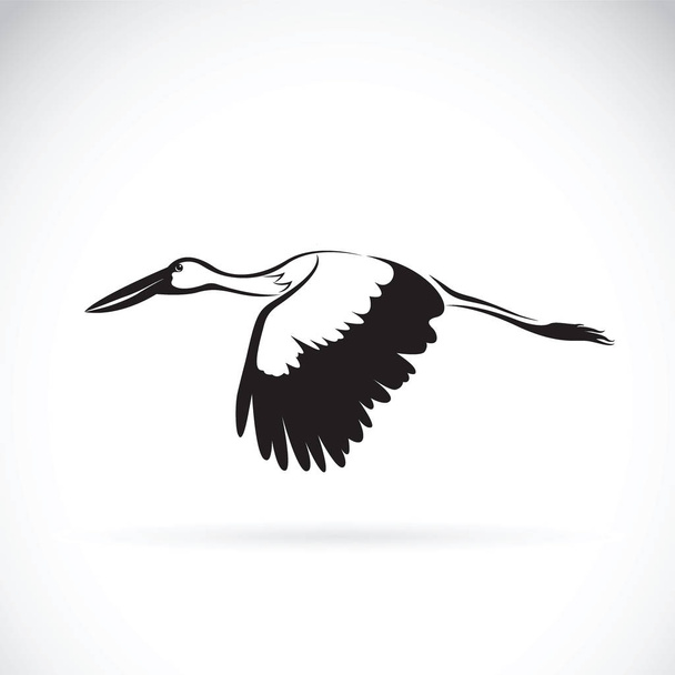 Vetor de cegonha voando sobre fundo branco. Ícone de cegonha. Pássaro Des
 - Vetor, Imagem