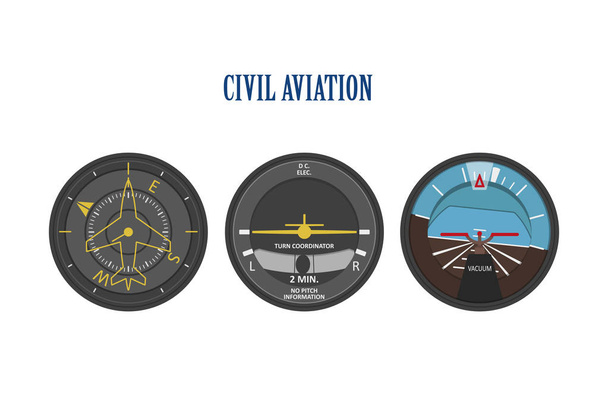 De indicatoren van de controle van vliegtuigen en helikopters. De instrument-p - Vector, afbeelding