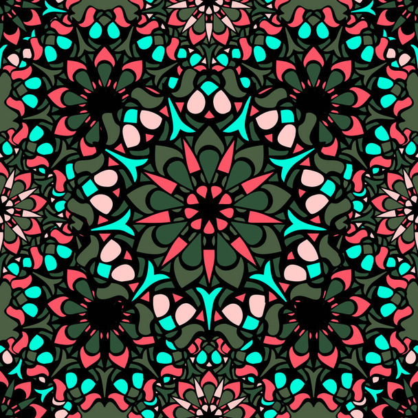 Elegant seamless pattern with floral and Mandala elements - Vektor, Bild