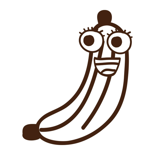 Симпатичная икона банановых фруктов
 - Вектор,изображение