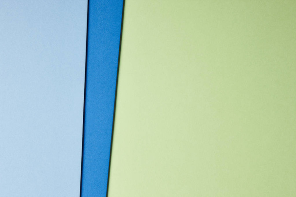 Colored cardboards background in blue green tone. Copy space. - Photo, Image