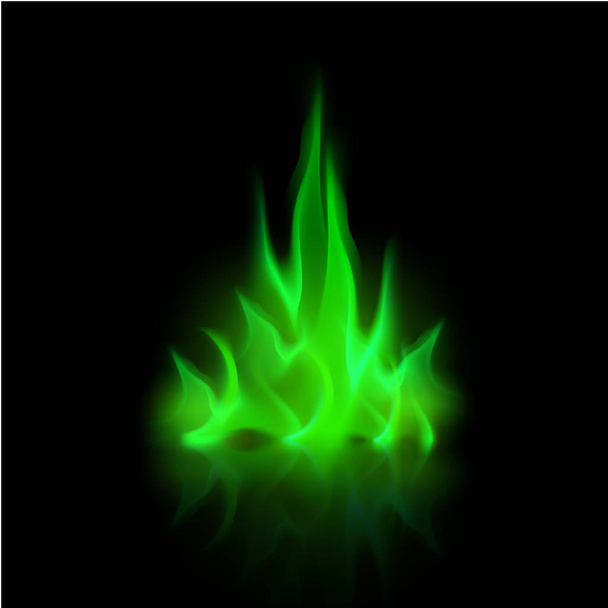 Вектор зелений Магія вогню полум'я багаття на тлі - Вектор, зображення