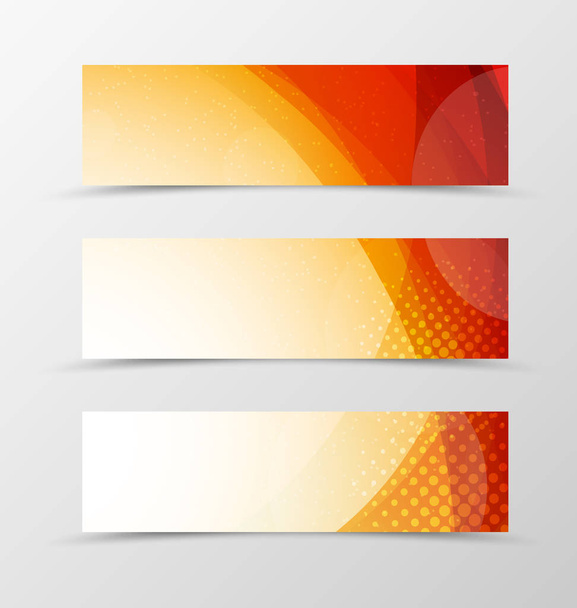Set of header banner wave design - Vector, Imagen