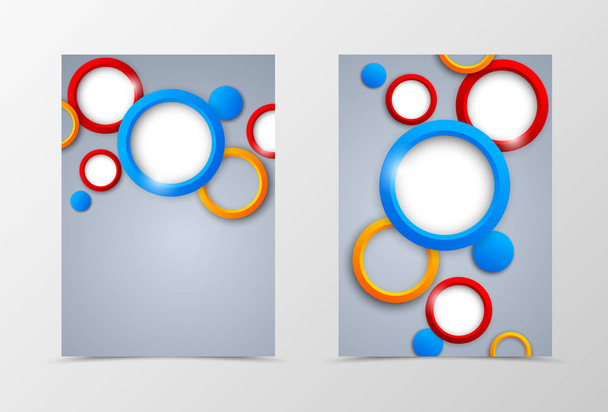 Передняя и задняя геометрический дизайн листовки
 - Вектор,изображение