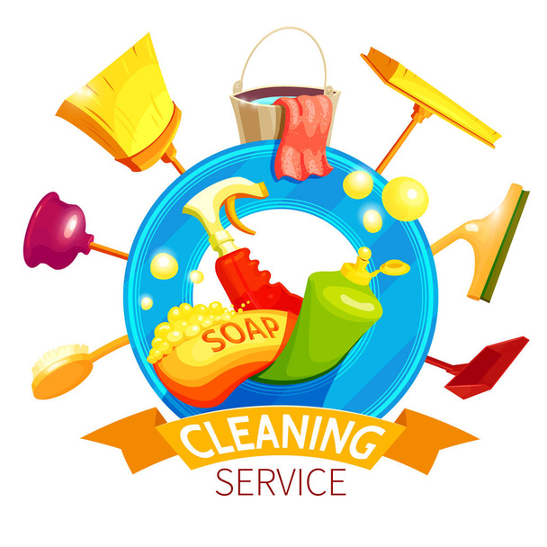 Cleaning Logo Business Composition - Wektor, obraz