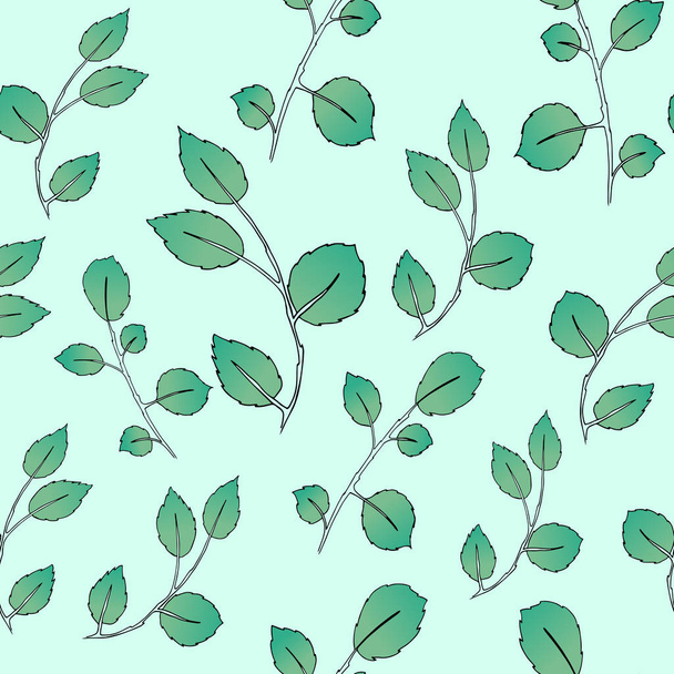 Seamless green leaf pattern. - Vektor, obrázek