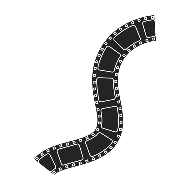 Icono de película en estilo negro aislado sobre fondo blanco. Películas y cine símbolo stock vector ilustración
. - Vector, imagen