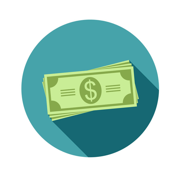Stack of dollars. Paper bills or money. Icon in a flat style with shadow. Vector, illustration EPS10. - Vector, Image