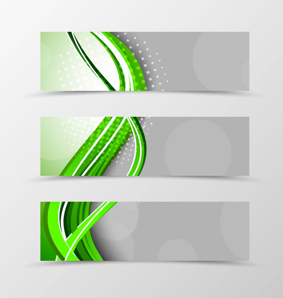 Set of header banner wave design - Vettoriali, immagini