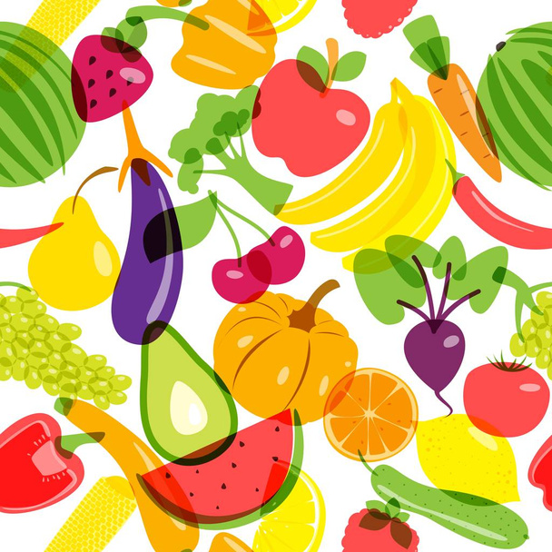 Seamless background vegetarian products. Vector illustration. - Vector, Imagen