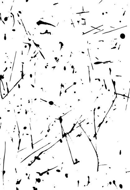 Vector dynamic lines of black ink. Thin chaotic vertical and horizontal lines. Drops and drips. Grunge texture. - Vector, Image