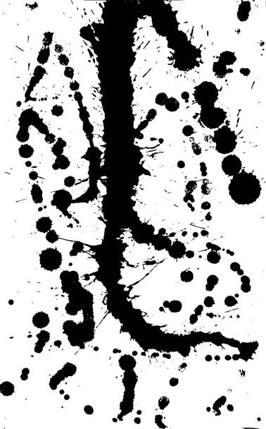 Vector splashes of black ink. Smudges in different directions. Rough grunge effect - Vector, Image