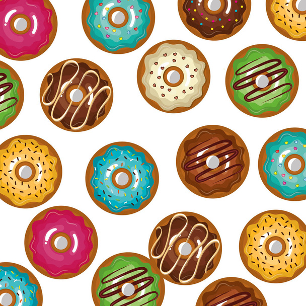 heerlijke zoete donuts pictogram - Vector, afbeelding
