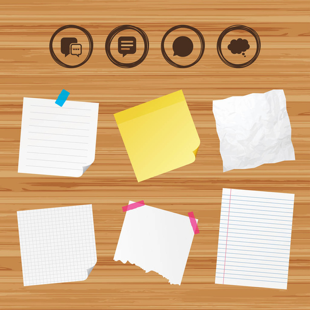 Sticky papers and icons set - Wektor, obraz