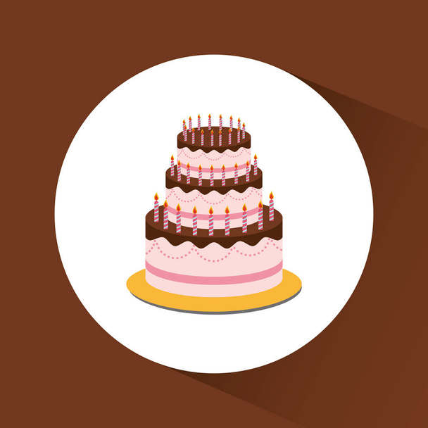 Delicious Cake and dessert - Vector, afbeelding