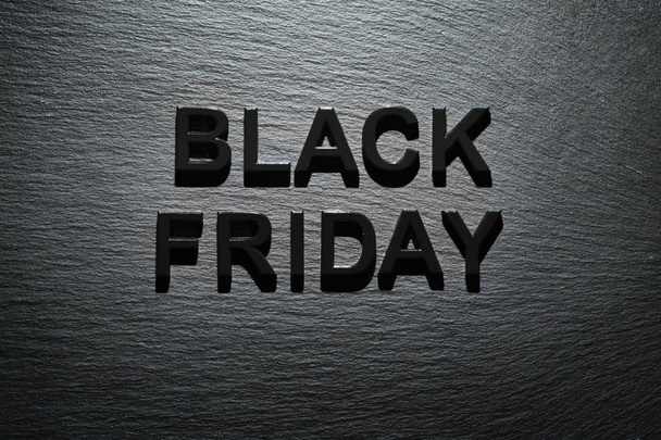 Black Friday on dark slate background - Photo, Image